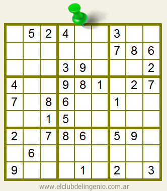 facil de manejar desconectado tirar a la basura Sencillo sudoku para principiantes | El Club del Ingenio - Juegos para  entrenar la mente