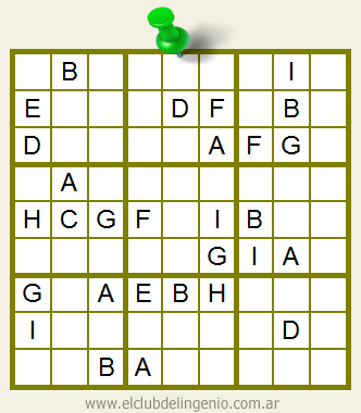 Sencillo sudoku con letras | El Club del Ingenio - para entrenar la mente